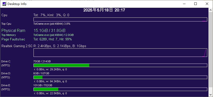 DesktopInfo v3.20.3绿色版：实时系统信息桌面展示