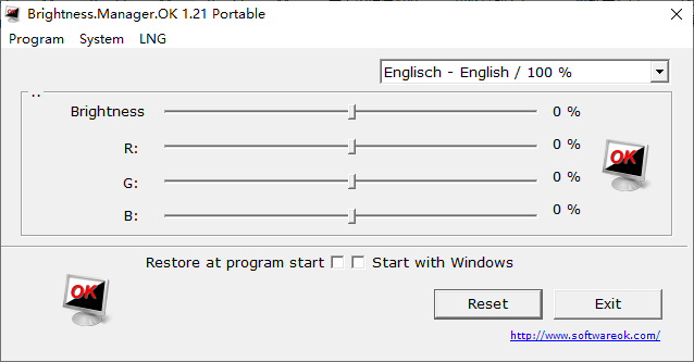 显示器亮度调节软件Brightness.Manager.OK v1.21多语言便携版