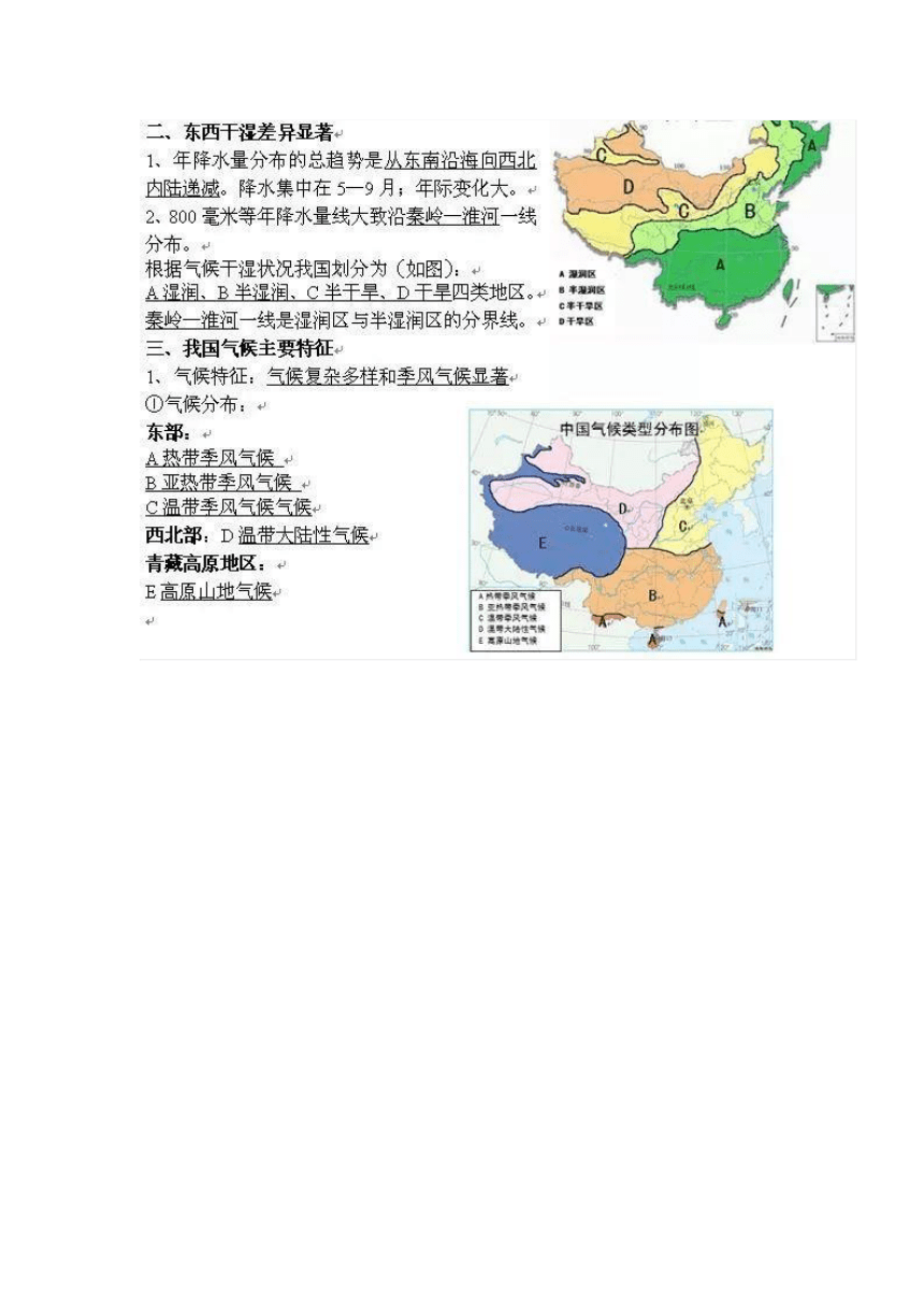 八年级地理上册知识点归纳人教版_[知识串联]八年级地理必考的知识点全在这里！仅此一份！